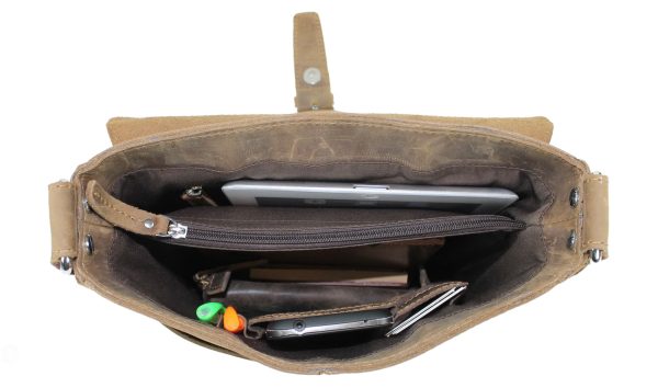 Cowhide casual messenger bag - Image 2
