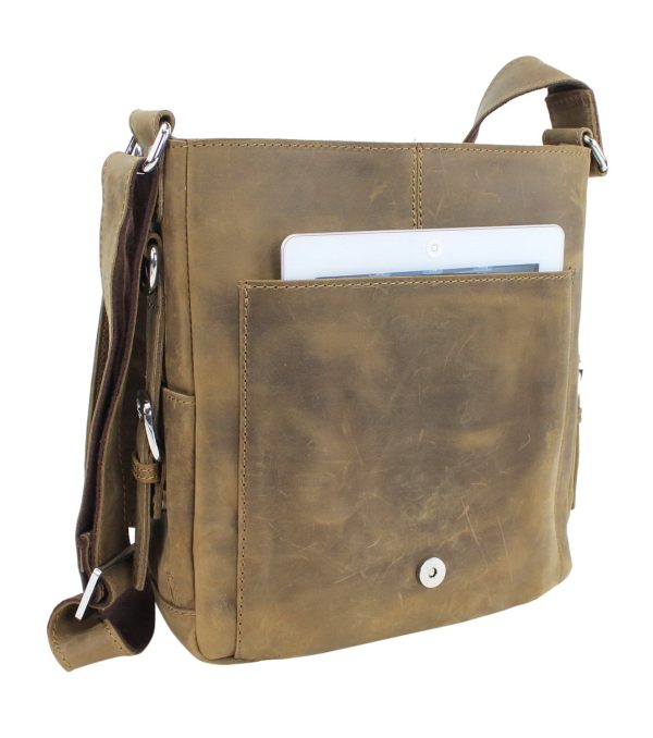 Cowhide casual messenger bag - Image 3