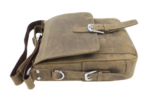 Cowhide casual messenger bag - Image 5