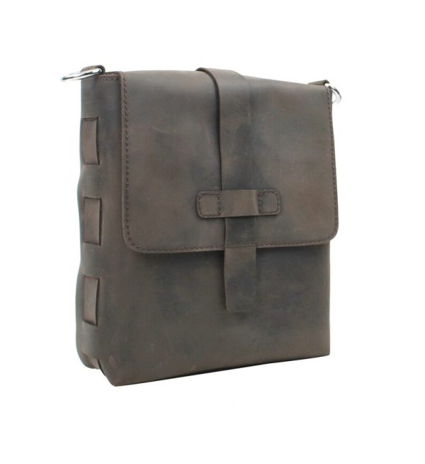 Full Grain Cowhide Leather Crossbody Laptop Bag - Image 2