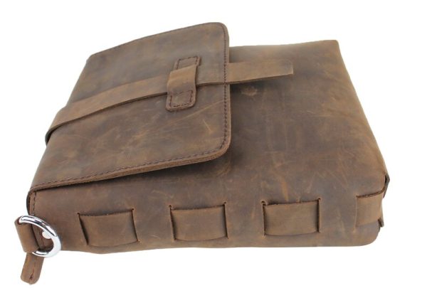 Full Grain Cowhide Leather Crossbody Laptop Bag - Image 3