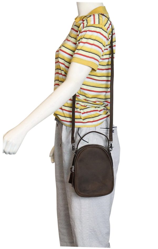 Small Compact Shoulder Bag in Full Grain Leather - Image 4