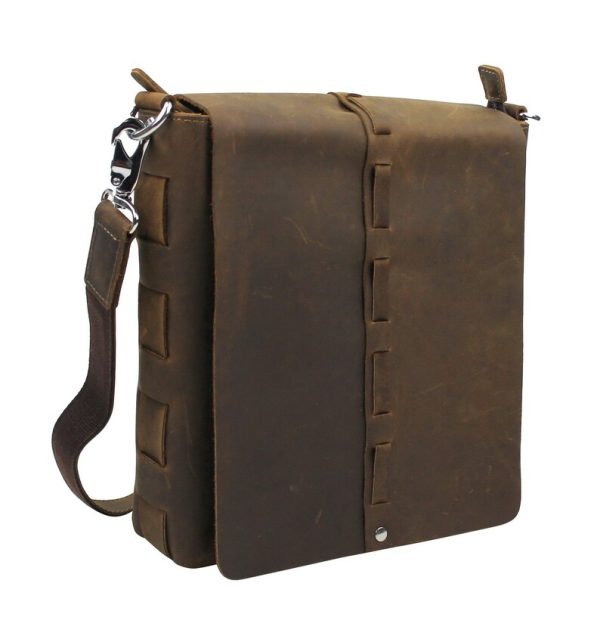 Vintage Style Classic Leather Crossbody Bag - Image 2