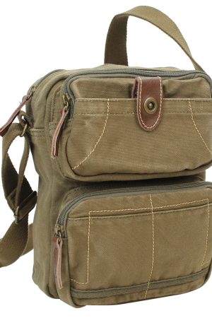 Washed canvas messenger bag