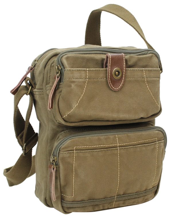 Washed canvas messenger bag